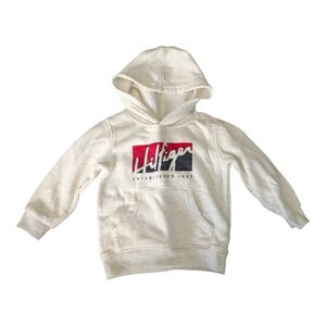 Tommy Hilfiger Kids Off-White Hoodie with Red Logo | Size: 18 Months
